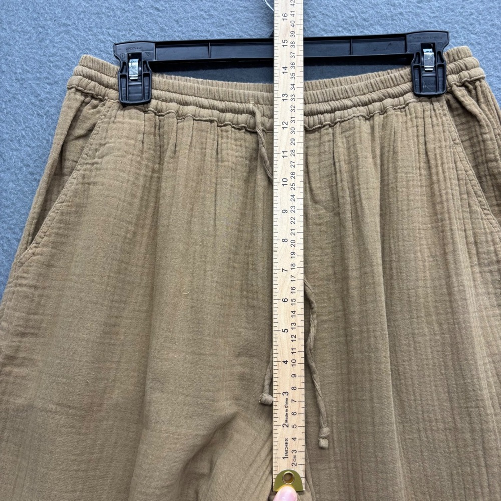Xirena Womens Wide Leg Cotton Gauze Drawstring Dylan Pants Brown Beach Size M - Picture 7 of 13